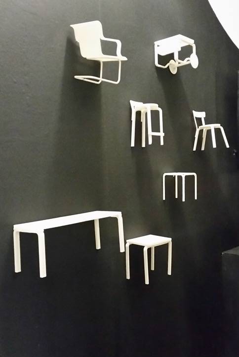 Alvar Aalto näyttelyn 3D-pienoismallit. Kuva: Katri Puhakainen