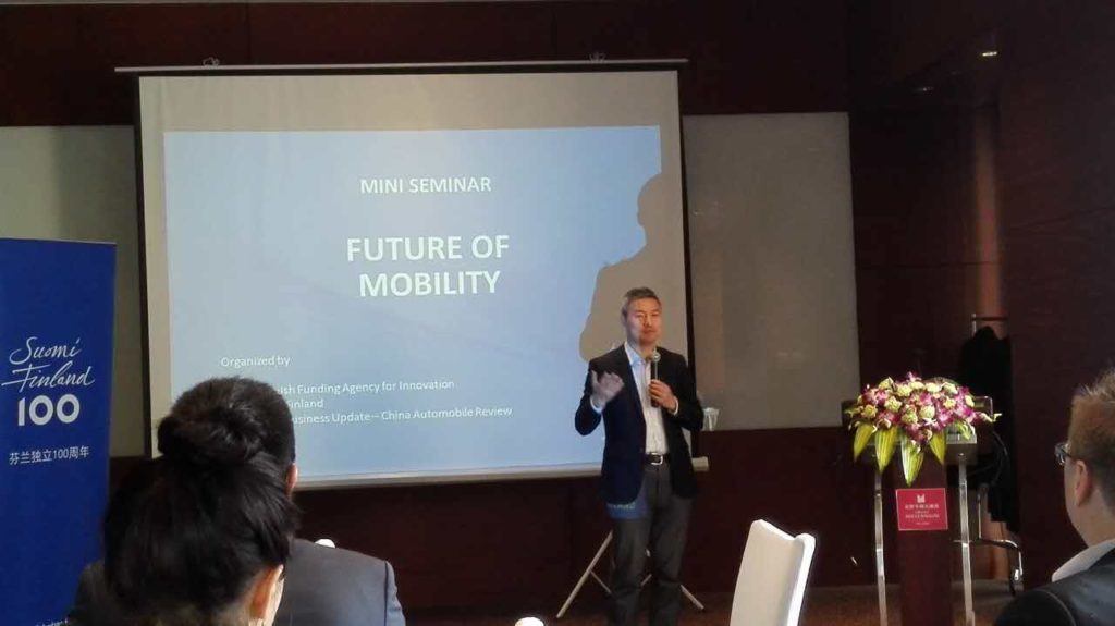 WU Gansha (CEO, UISEE Ltd) kertoi Kiinan itseohjautuvien autojen kehityksestä: Kuva: Max Zhang, China Automotive Review.